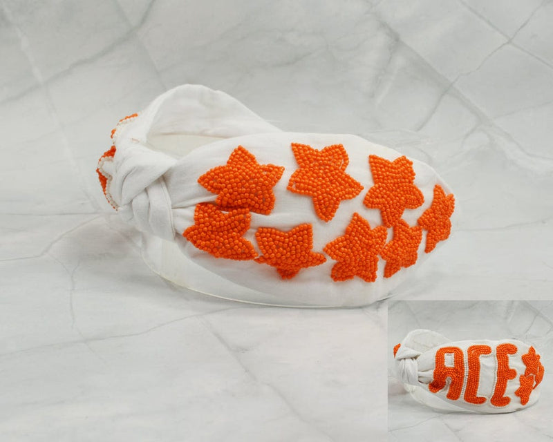 JMH1004 Gameday Beaded Ace and Star Headband - MiMi Wholesale