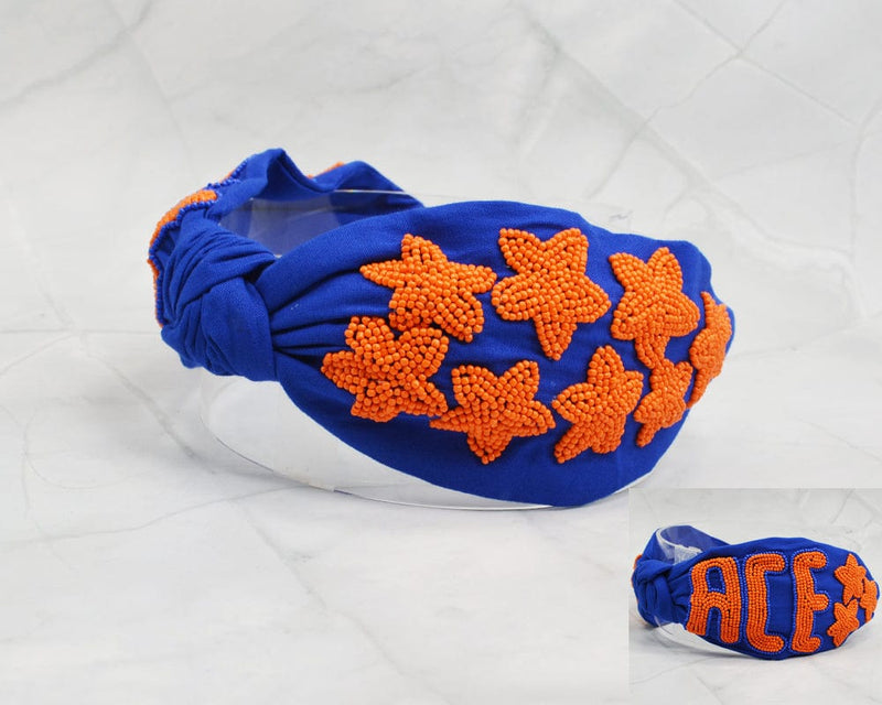 JMH1004 Gameday Beaded Ace and Star Headband - MiMi Wholesale