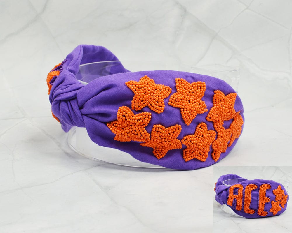 JMH1004 Gameday Beaded Ace and Star Headband - MiMi Wholesale