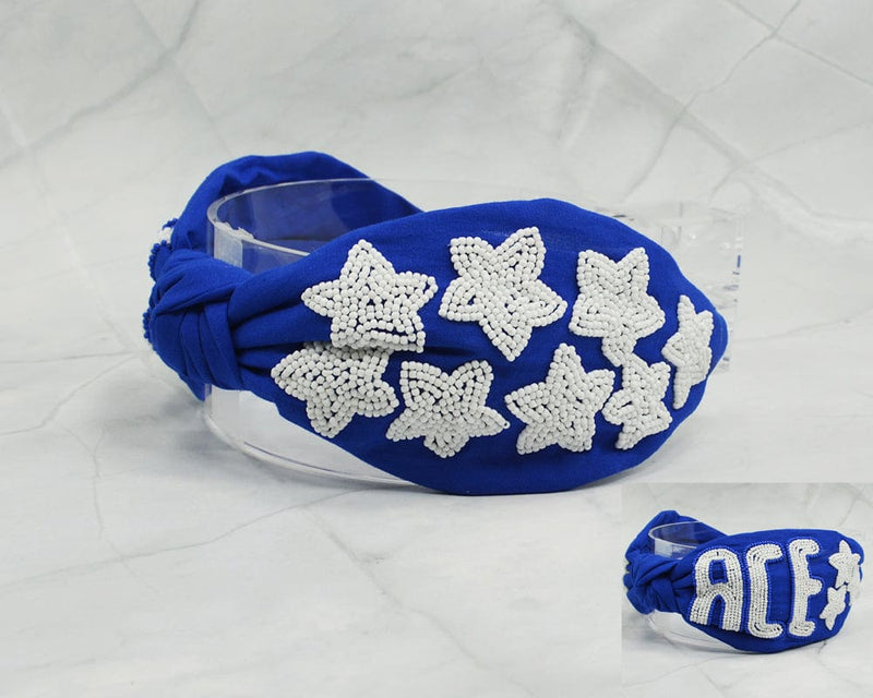 JMH1004 Gameday Beaded Ace and Star Headband - MiMi Wholesale