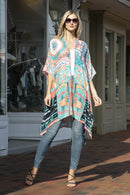 JP2211 Karlie Abstract Print Kimono - MiMi Wholesale