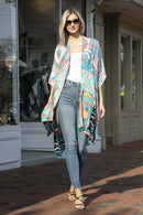 JP2211 Karlie Abstract Print Kimono - MiMi Wholesale