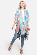 JP2211 Karlie Abstract Print Kimono - MiMi Wholesale