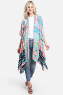 JP2211 Karlie Abstract Print Kimono - MiMi Wholesale