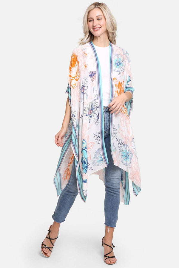 JP2221 Grace Floral Print Kimono - MiMi Wholesale