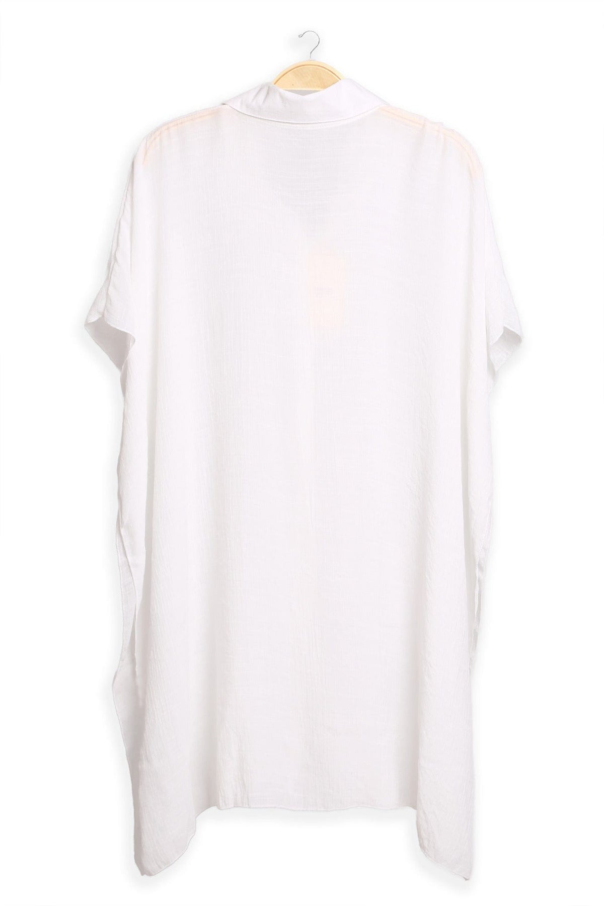 JP5009 Oversized Long Sleeveless Button Up Shirt - MiMi Wholesale