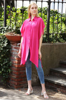 JP5009 Oversized Long Sleeveless Button Up Shirt - MiMi Wholesale