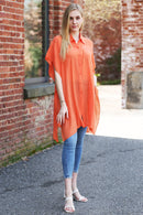 JP5009 Oversized Long Sleeveless Button Up Shirt - MiMi Wholesale