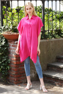 JP5009 Oversized Long Sleeveless Button Up Shirt - MiMi Wholesale