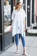 JP5009 Oversized Long Sleeveless Button Up Shirt - MiMi Wholesale