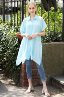 JP5009 Oversized Long Sleeveless Button Up Shirt - MiMi Wholesale