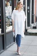 JP5009 Oversized Long Sleeveless Button Up Shirt - MiMi Wholesale