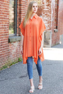 JP5009 Oversized Long Sleeveless Button Up Shirt - MiMi Wholesale