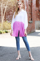 JP5010 Oversized Long Tie Dye Button Up Shirt - MiMi Wholesale