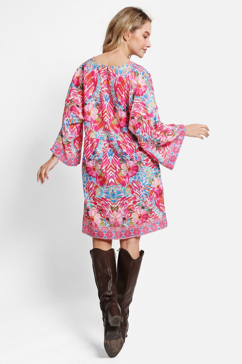 JP5103 Ella Floral Print Cover Up Dress - MiMi Wholesale