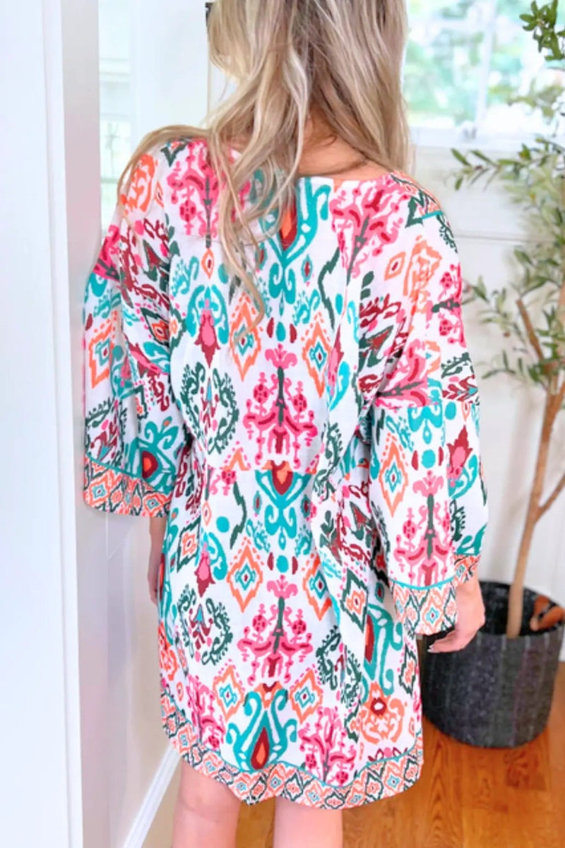 JP5109 Ruby Abstract Cover Up Dress - MiMi Wholesale