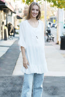 JP5218 Jamie Cover Up Dress With Tassel Tie Knots - MiMi Wholesale