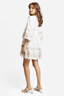 JP6001 Miley Floral Embroidered Dress/Cover Up With Tassel Ties - MiMi Wholesale