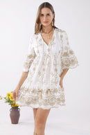 JP6001 Miley Floral Embroidered Dress/Cover Up With Tassel Ties - MiMi Wholesale