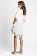 JP6005 Stella Embroidered Cover Up Dress With Tassel Ties - MiMi Wholesale