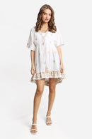 JP6005 Stella Embroidered Cover Up Dress With Tassel Ties - MiMi Wholesale