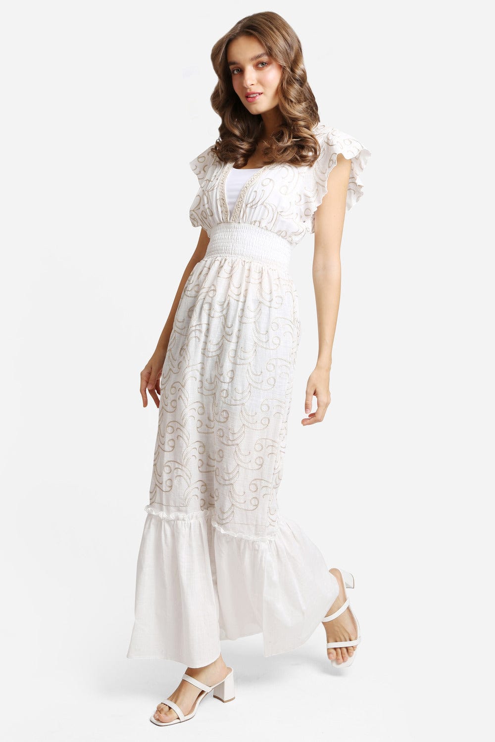 JP6006 Aileen Embroidered Maxi Sleeveless Cover Up Dress - MiMi Wholesale