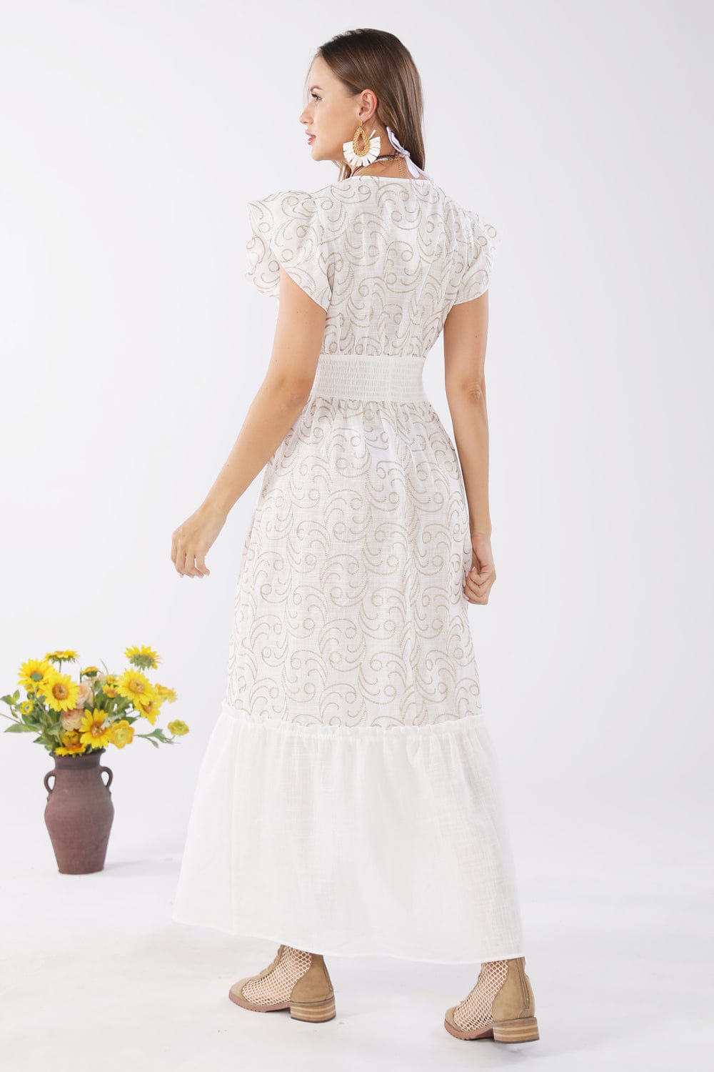 JP6006 Aileen Embroidered Maxi Sleeveless Cover Up Dress - MiMi Wholesale
