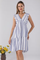JP6007 Veda Striped Sleeveless Cover Up Dress - MiMi Wholesale