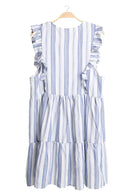 JP6007 Veda Striped Sleeveless Cover Up Dress - MiMi Wholesale