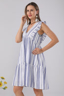 JP6007 Veda Striped Sleeveless Cover Up Dress - MiMi Wholesale