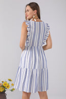 JP6007 Veda Striped Sleeveless Cover Up Dress - MiMi Wholesale
