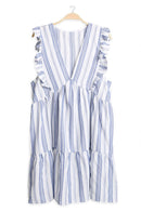 JP6007 Veda Striped Sleeveless Cover Up Dress - MiMi Wholesale