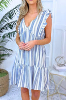 JP6007 Veda Striped Sleeveless Cover Up Dress - MiMi Wholesale