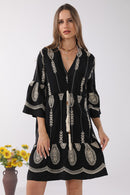 JP6010 Berkley Embroidered Cover Up Dress With Tassel Ties - MiMi Wholesale