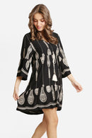 JP6010 Berkley Embroidered Cover Up Dress With Tassel Ties - MiMi Wholesale