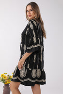 JP6010 Berkley Embroidered Cover Up Dress With Tassel Ties - MiMi Wholesale