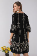 JP6011 Nala Embroidered Cover Up Dress With Tassel Ties - MiMi Wholesale