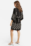 JP6011 Nala Embroidered Cover Up Dress With Tassel Ties - MiMi Wholesale