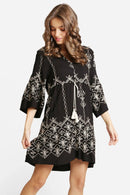 JP6011 Nala Embroidered Cover Up Dress With Tassel Ties - MiMi Wholesale