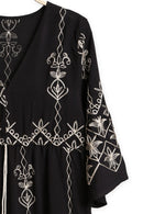 JP6011 Nala Embroidered Cover Up Dress With Tassel Ties - MiMi Wholesale