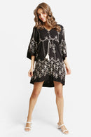 JP6011 Nala Embroidered Cover Up Dress With Tassel Ties - MiMi Wholesale