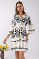 JP6020 Stormi Mixed Print Cover Up Dress With Tassel Ties - MiMi Wholesale