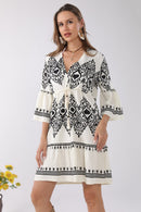 JP6020 Stormi Mixed Print Cover Up Dress With Tassel Ties - MiMi Wholesale