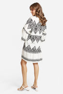 JP6020 Stormi Mixed Print Cover Up Dress With Tassel Ties - MiMi Wholesale