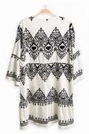 JP6020 Stormi Mixed Print Cover Up Dress With Tassel Ties - MiMi Wholesale