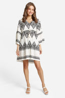JP6020 Stormi Mixed Print Cover Up Dress With Tassel Ties - MiMi Wholesale