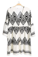 JP6020 Stormi Mixed Print Cover Up Dress With Tassel Ties - MiMi Wholesale