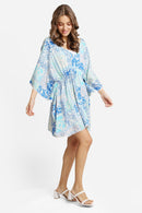 JP6061 Mixed Leaves Print Cover Up/Dress - MiMi Wholesale