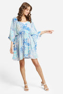 JP6061 Mixed Leaves Print Cover Up/Dress - MiMi Wholesale