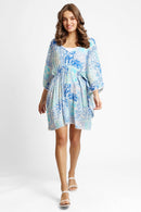 JP6061 Mixed Leaves Print Cover Up/Dress - MiMi Wholesale